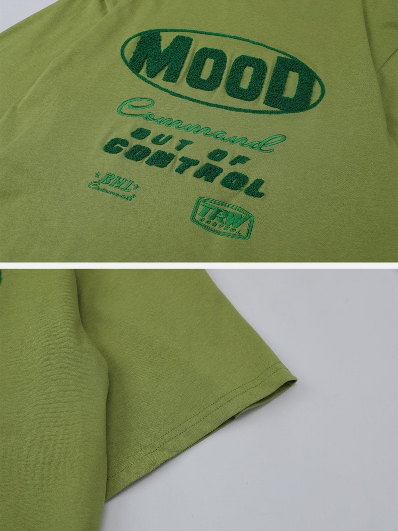 Vert  T Shirts Aelfric Eden Towel Embroidery Letter Embroidery Tee - IFK-7941586